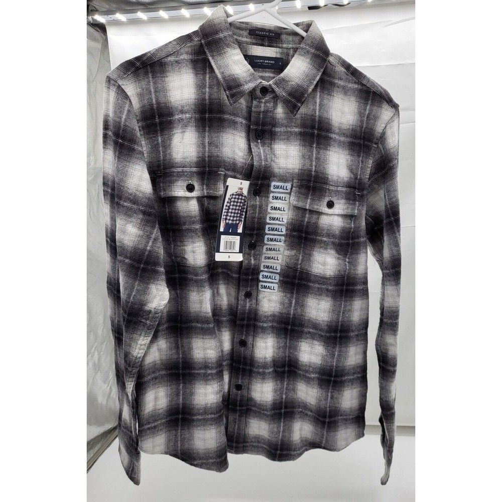 Lucky Brand Men's S Small Button Down Shirt Flannel Plaid Style New